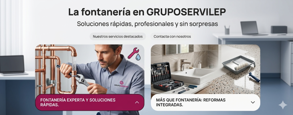 La fontanería en GRUPOSERVILEP: Soluciones rápidas, profesionales y sin sorpresas